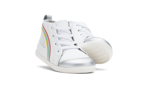Buty dziecięce Bobux Alley-Oop White + Silver + Rainbow 731511