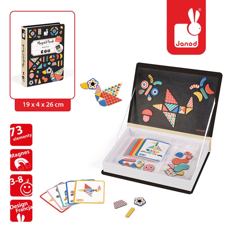 Magnetyczna układanka Kształty Magnetibook, Janod