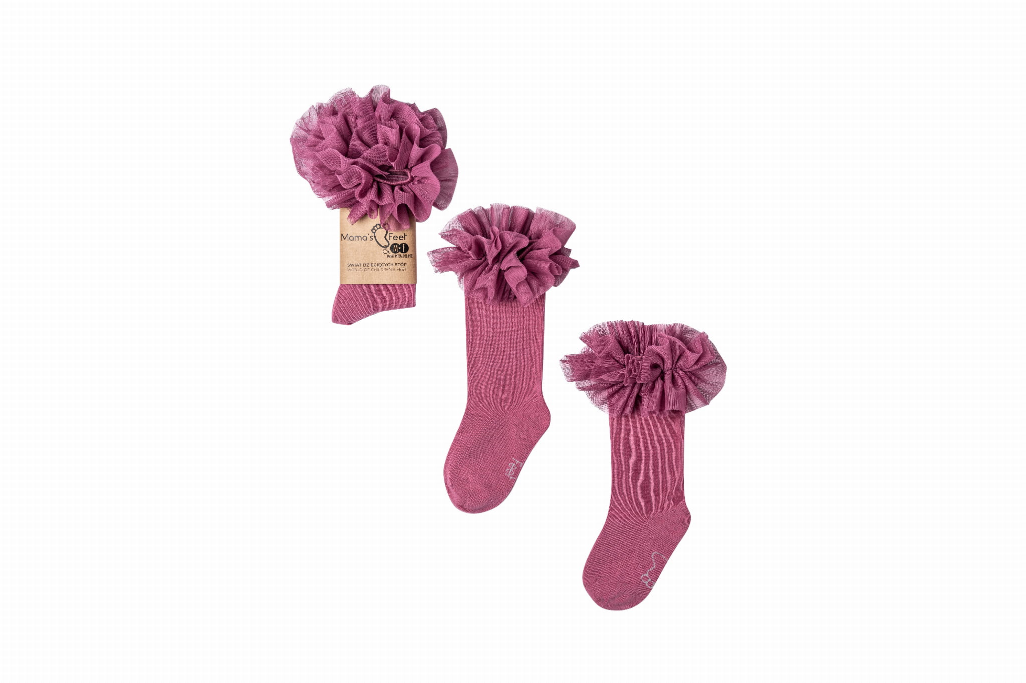 Podkolanówki Mama's Feet Tutu Wrzosowy Róż