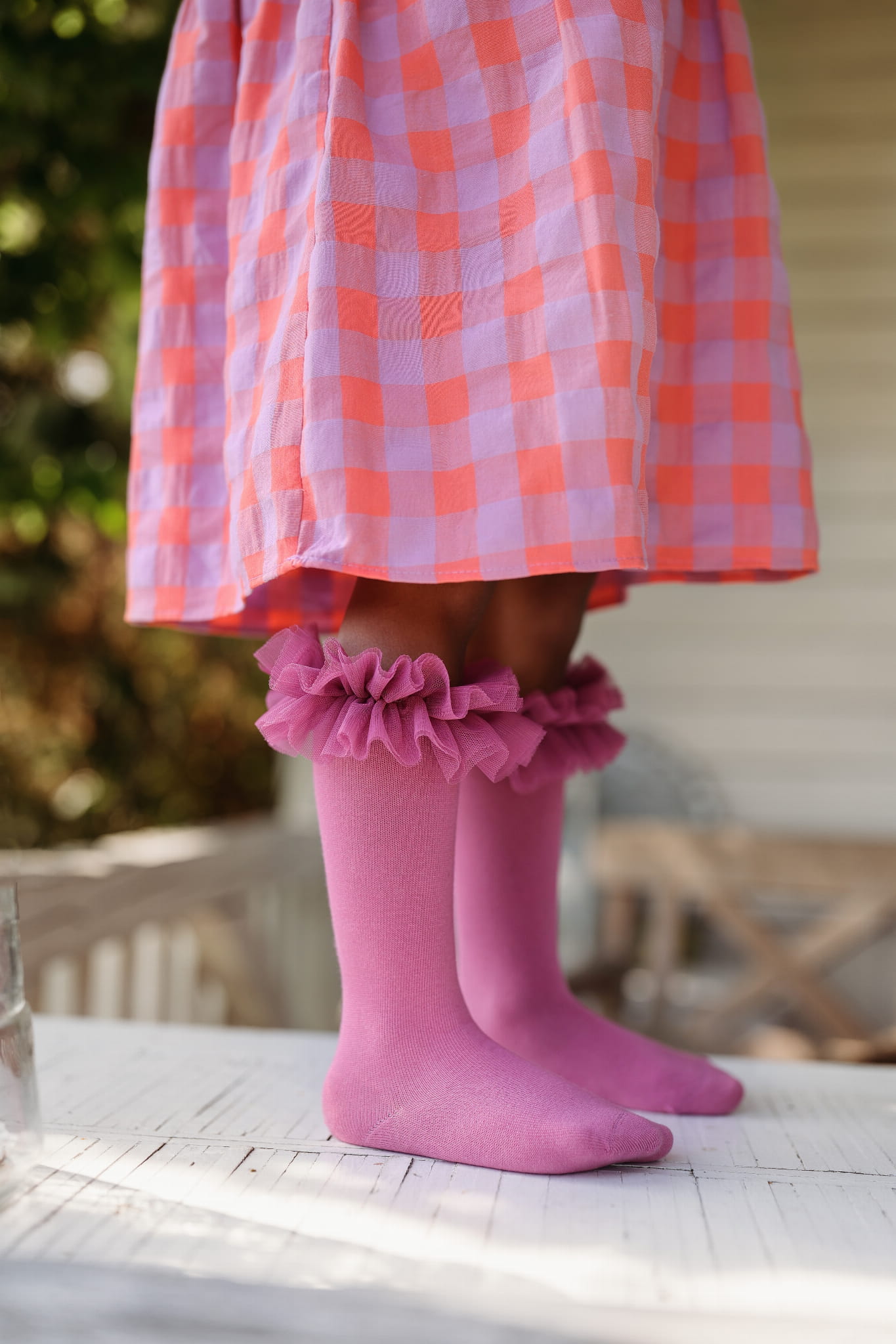 Podkolanówki Mama's Feet Tutu Wrzosowy Róż