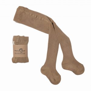 Rajstopy dziecięce Mama's feet Beżowe prążkowane