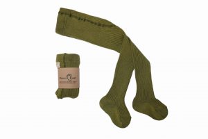 Rajstopy dziecięce Mama's feet Khaki prążkowane