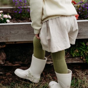 Rajstopy dziecięce Mama's feet Khaki prążkowane