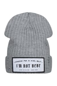 Czapka z kominem I'M NOT BEBE Szary
