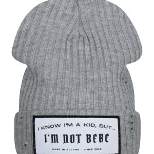 Czapka z kominem I'M NOT BEBE Szary