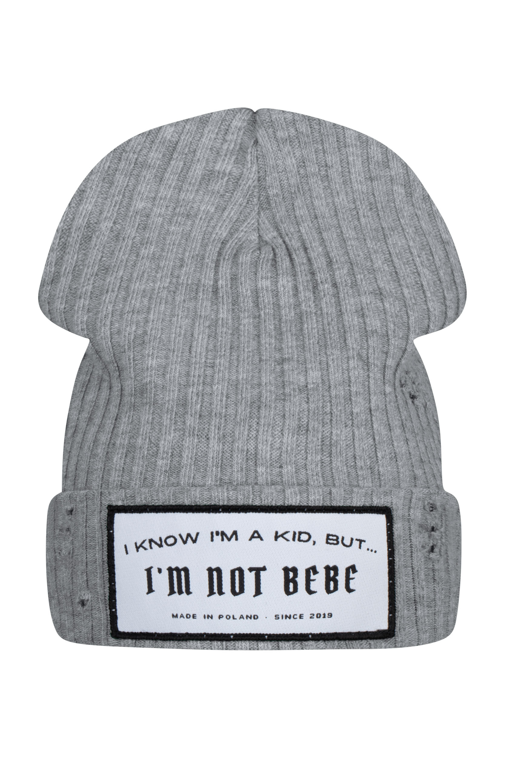 Czapka z kominem I'M NOT BEBE Szary
