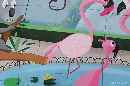 Janod Puzzle sensoryczne 20 elementów Wycieczka do zoo