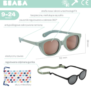 Okulary przeciwsłoneczne Beaba Lucky - Sage Green