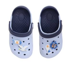 Klapki z ozdobami D.D.step J091-51713B Sky Blue