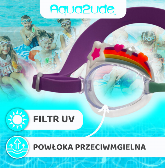 Okulary do pływania dla dzieci Aqua2ude Tęcza z gwiazdkami