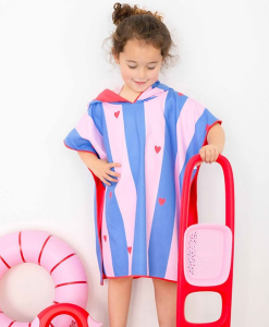 QUUT Dwustronne poncho kąpielowe dla dzieci Cherry Red