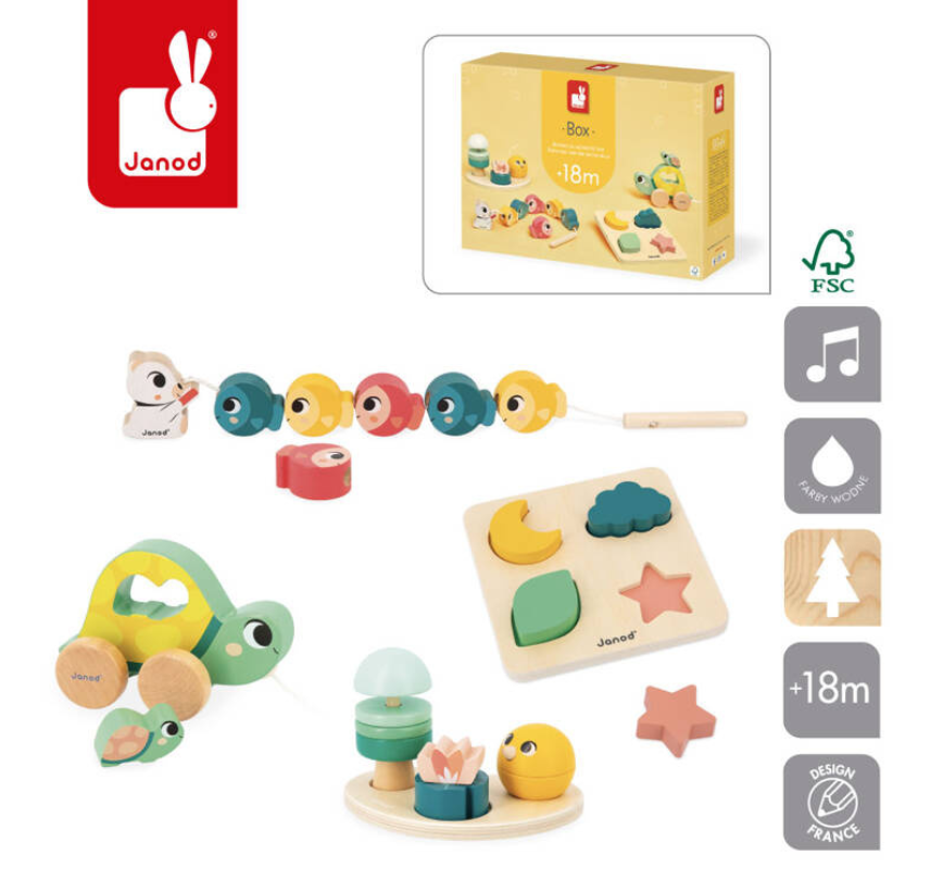 Janod Zestaw zabawek edukacyjnych Box 18 m-cy
