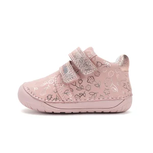 Buty dziewczęce skórzane barefoot D.D.Step S070-52724 Baby Pink różowo złote
