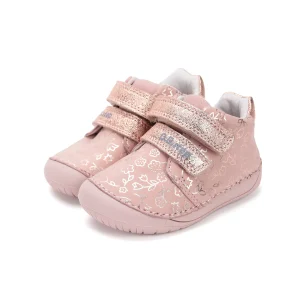 Buty dziewczęce skórzane barefoot D.D.Step S070-52724 Baby Pink różowo złote