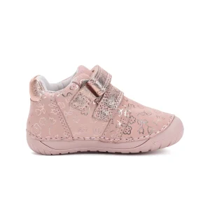 Buty dziewczęce skórzane barefoot D.D.Step S070-52724 Baby Pink różowo złote