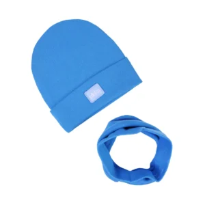 Czapka z kominem UL&KA Line Sky blu