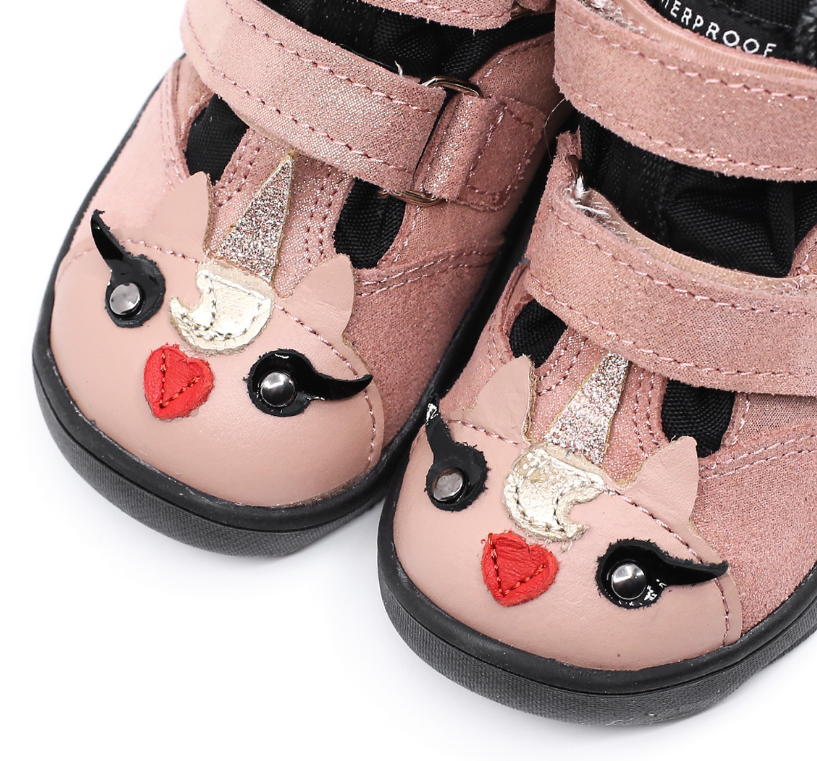 Trzewiki dziecięce MRUGAŁA NEKO Barefoot Pony Rosa Połysk Membrana Te-Por