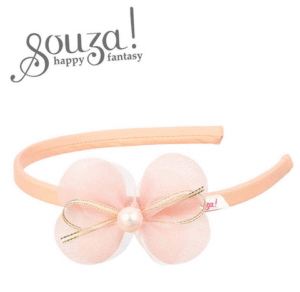 Souza! Opaska z kwiatem i perłą jasnoróżowa Lotus