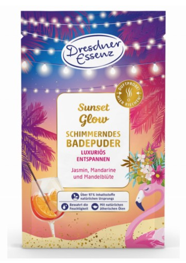 Dresdner Essenz SUNSET GLOW - Rozświetlający puder do kąpieli 60g