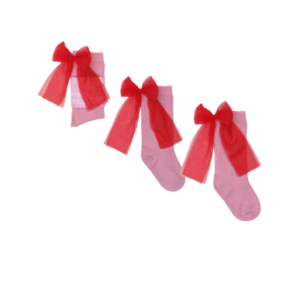 Podkolanówki Mama's Feet Candy Bow Różowe gładkie