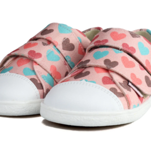 Tenisówki bawełniane Mido Barefoot 60-02 / 70-02 Pink Hearts